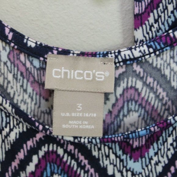 Chico's Diamond Print Dress Midi Stretch H11456 - Picture 7 of 11